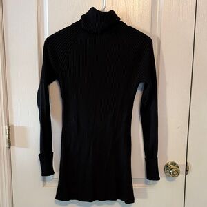 White House Black Market Ribbed Black Turtleneck Sweater (partial cashmere)
